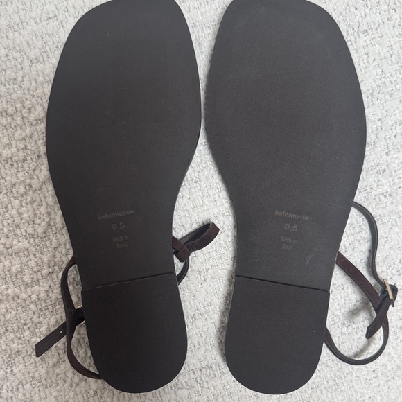 Reformation Lake Espresso Brown Suede Women's Flat Sandals - Picture 7 of 8